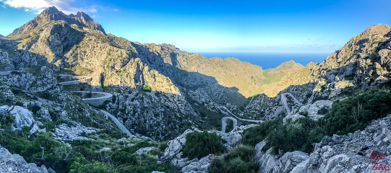 Point de vue sur les lacets descendant vers Sa Calobra